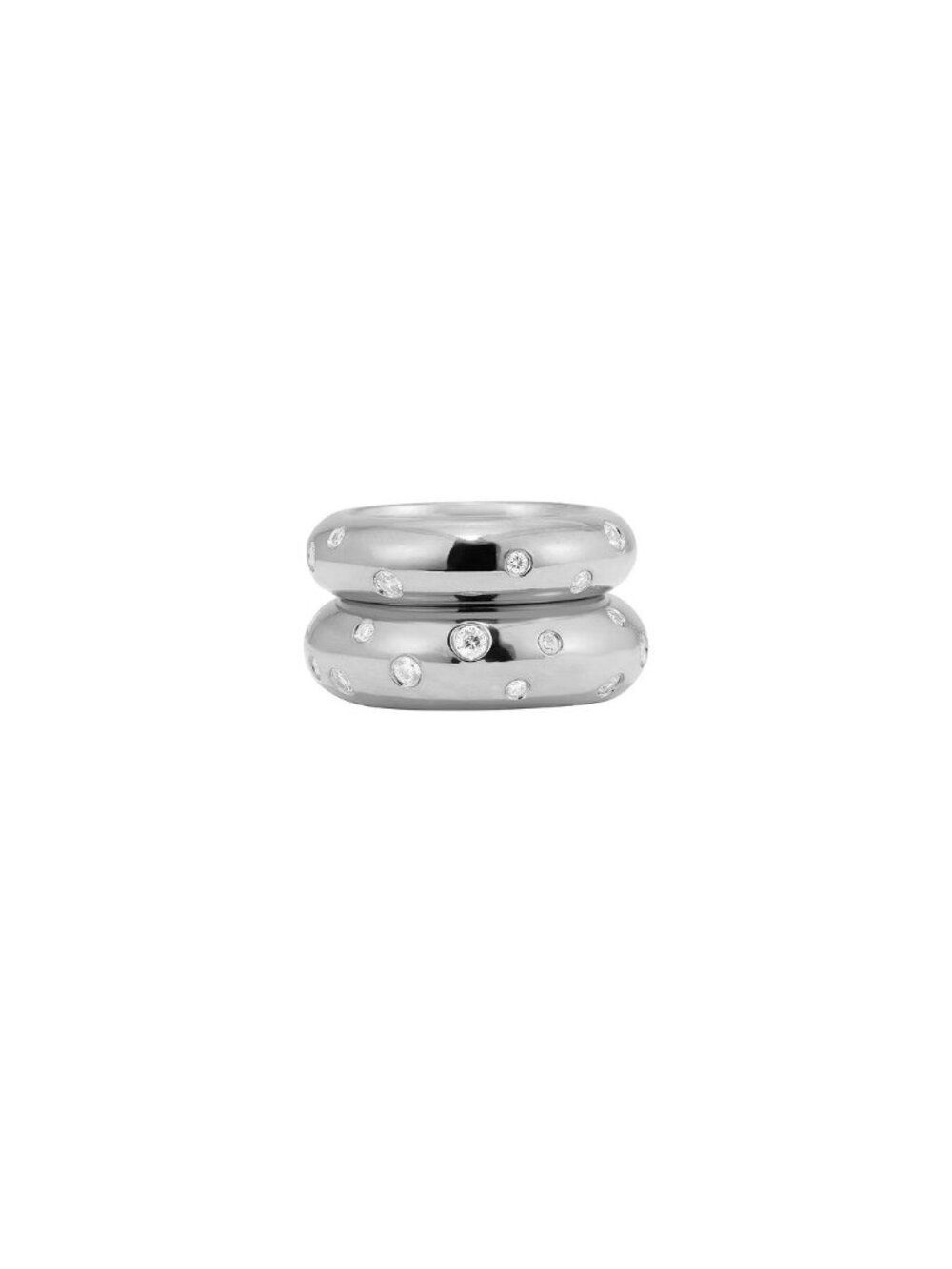MEGA Donut With Sprinkle Ring Duo in Sterling Vermeil